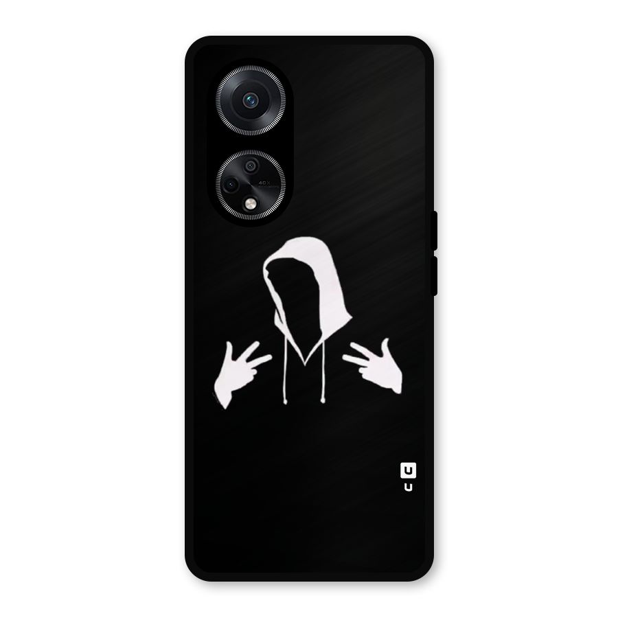 Cool Hoodie Silhouette Metal Back Case for Oppo F23