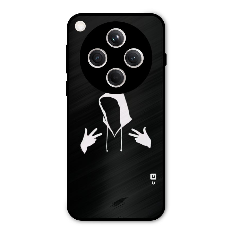 Cool Hoodie Silhouette Metal Back Case for Oppo Find X8