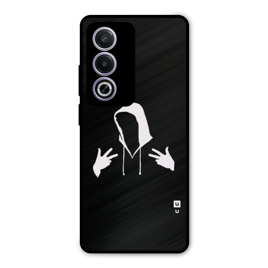 Cool Hoodie Silhouette Metal Back Case for Oppo K12x
