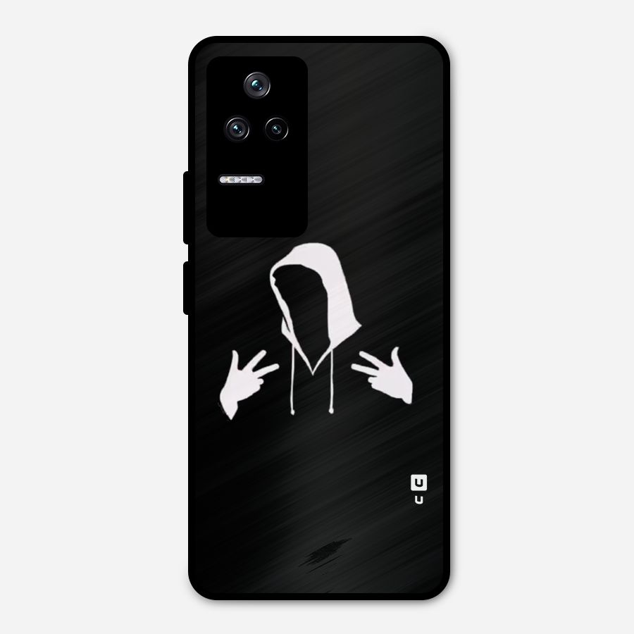 Cool Hoodie Silhouette Metal Back Case for Poco F4 5G
