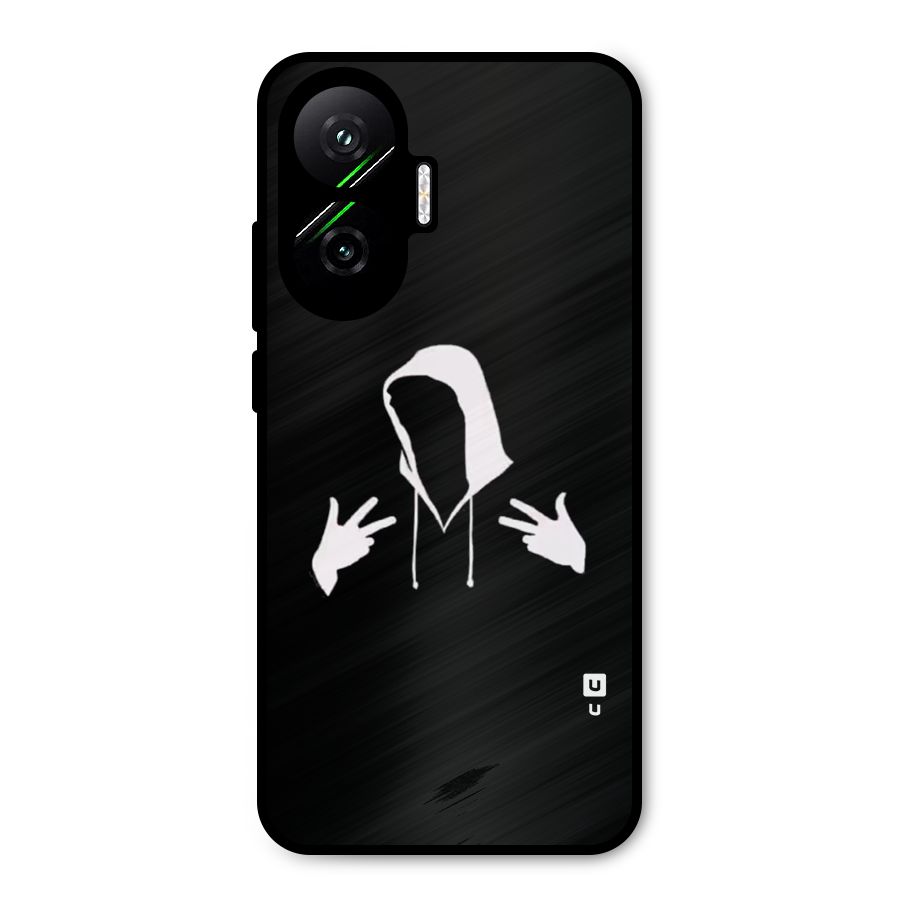 Cool Hoodie Silhouette Metal Back Case for Poco F7