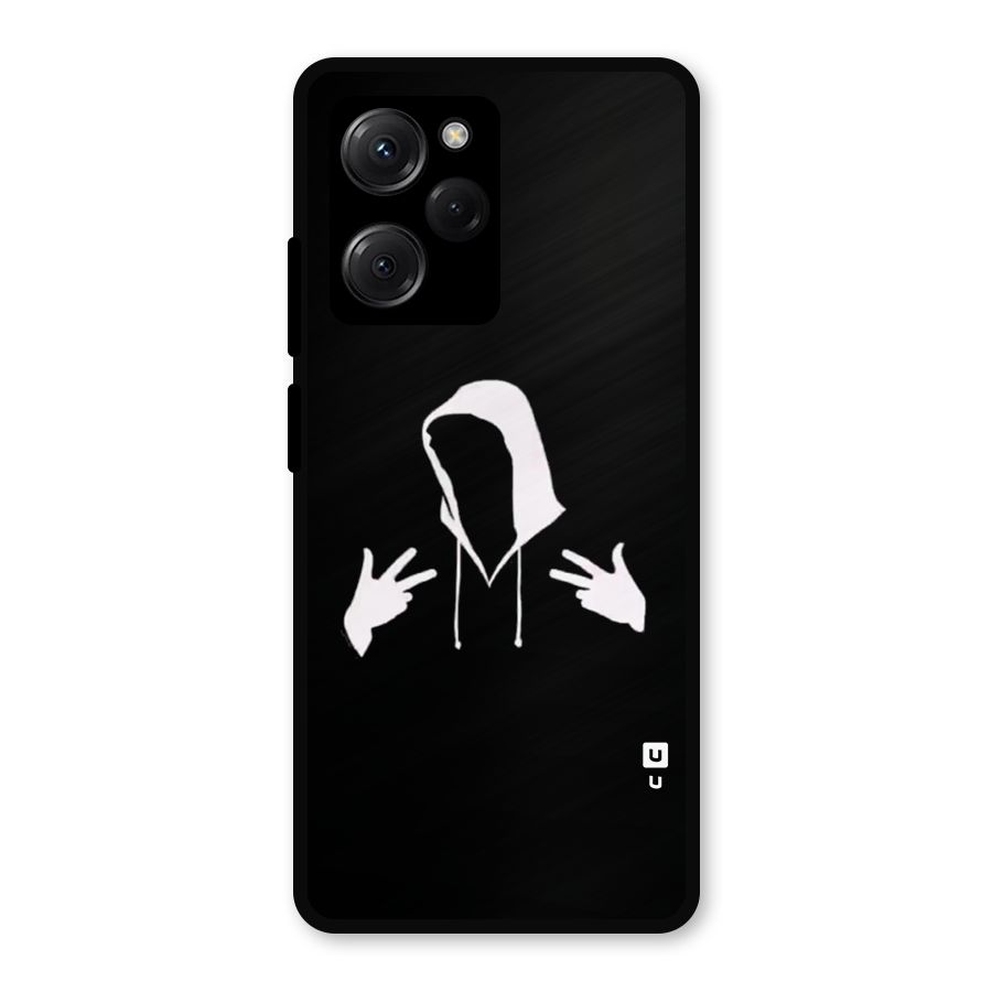 Cool Hoodie Silhouette Metal Back Case for Poco X5 Pro