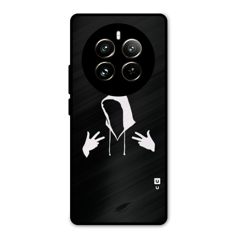 Cool Hoodie Silhouette Metal Back Case for Realme 12 Pro