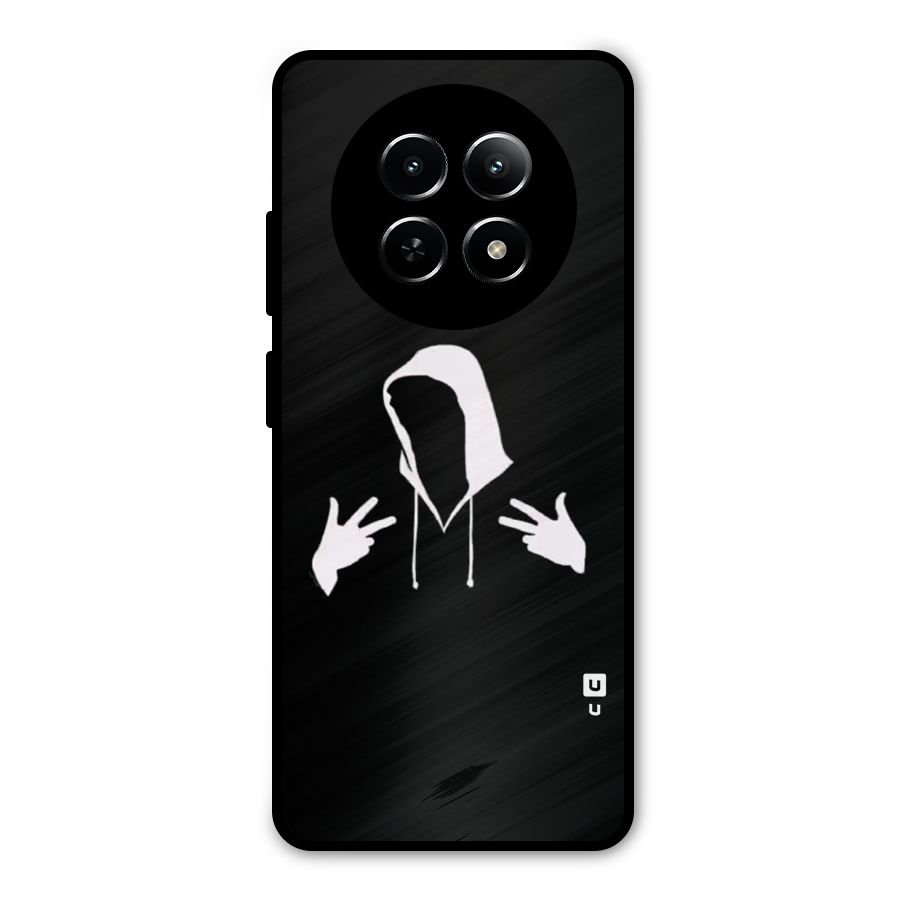 Cool Hoodie Silhouette Metal Back Case for Realme 13