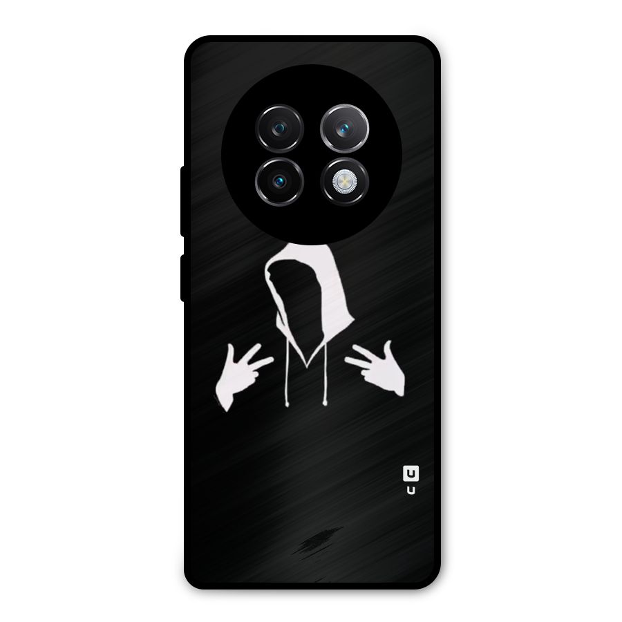 Cool Hoodie Silhouette Metal Back Case for Realme 13 Plus