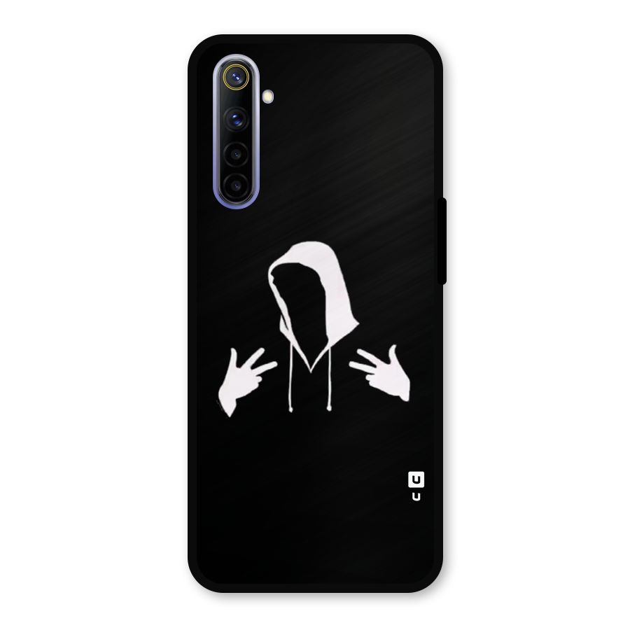 Cool Hoodie Silhouette Metal Back Case for Realme 6