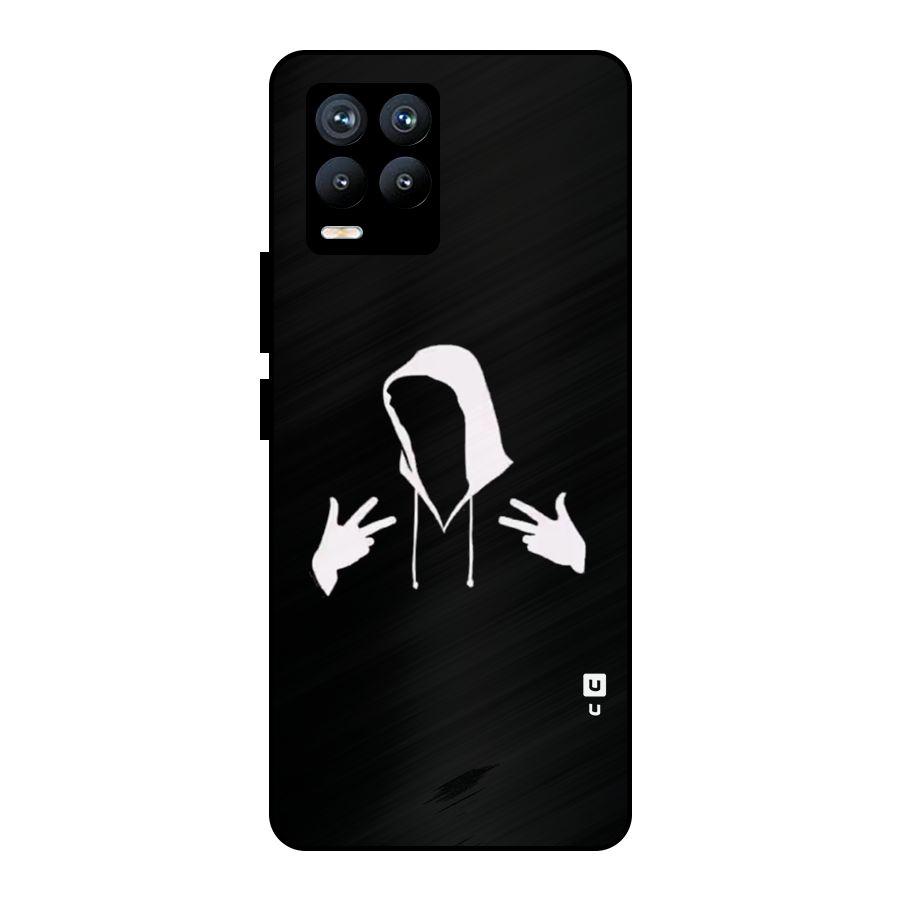 Cool Hoodie Silhouette Metal Back Case for Realme 8 Pro