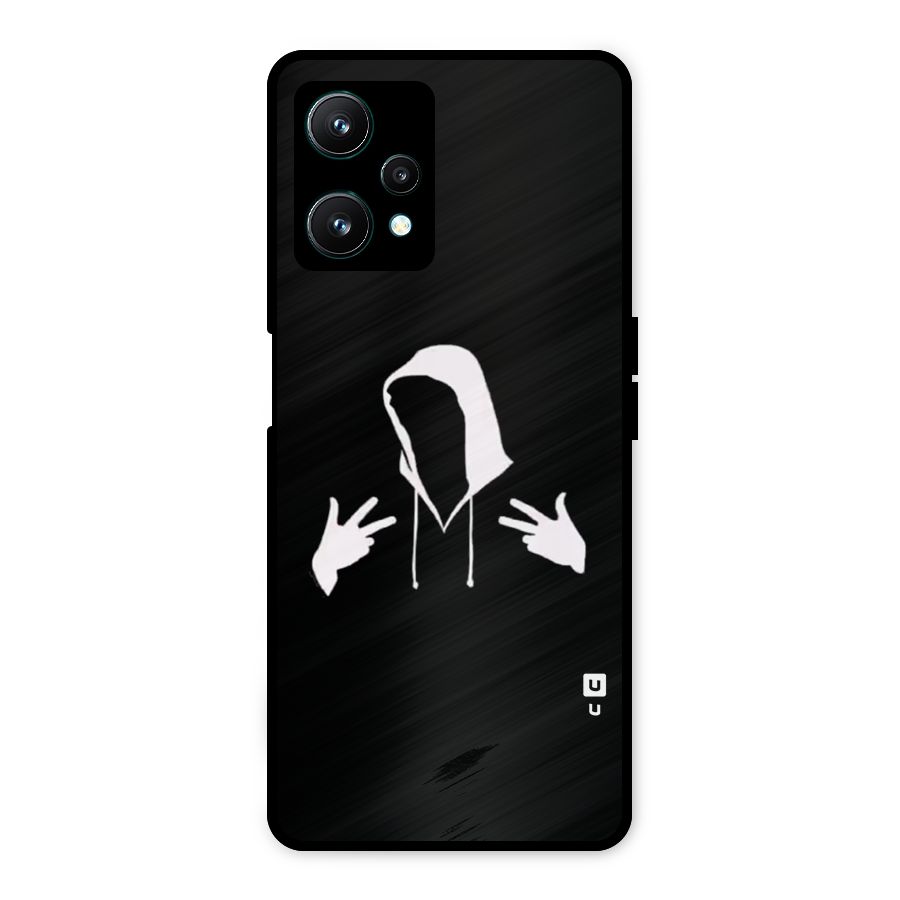 Cool Hoodie Silhouette Metal Back Case for Realme 9 Pro 5G