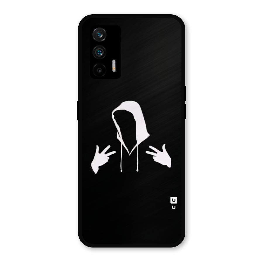 Cool Hoodie Silhouette Metal Back Case for Realme GT 5G
