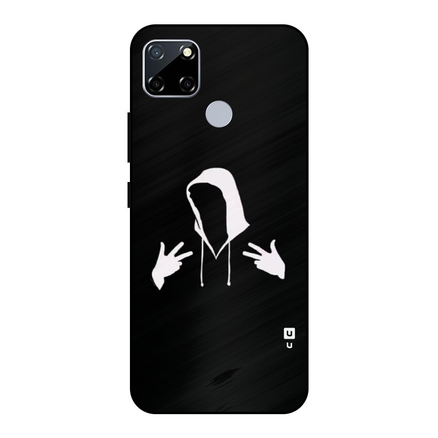 Cool Hoodie Silhouette Metal Back Case for Realme Narzo 20