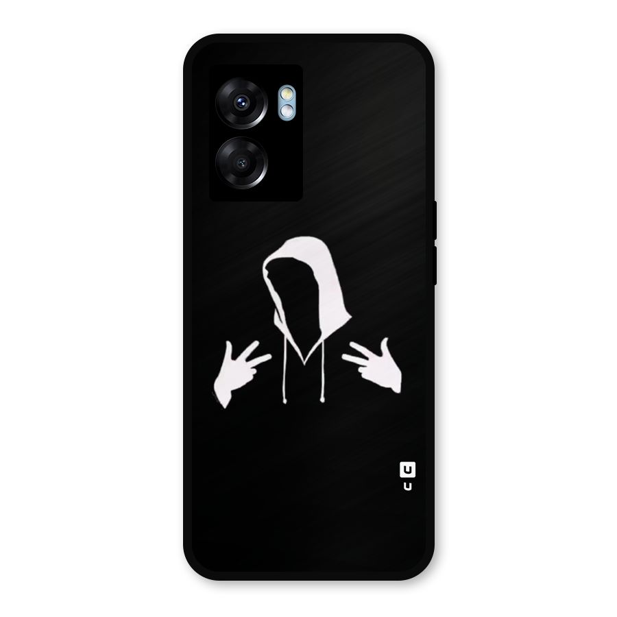 Cool Hoodie Silhouette Metal Back Case for Realme Narzo 50 5G