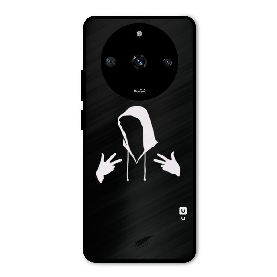 Cool Hoodie Silhouette Metal Back Case for Realme Narzo 60 5G