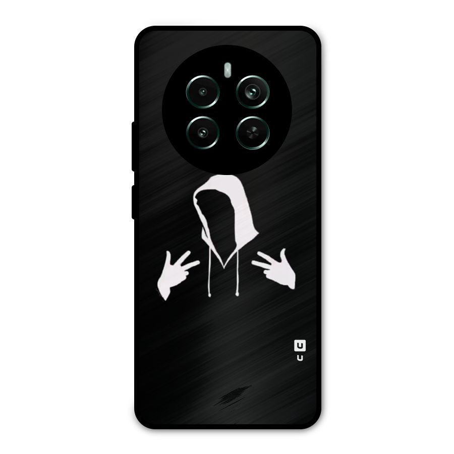 Cool Hoodie Silhouette Metal Back Case for Realme Narzo 70 Pro