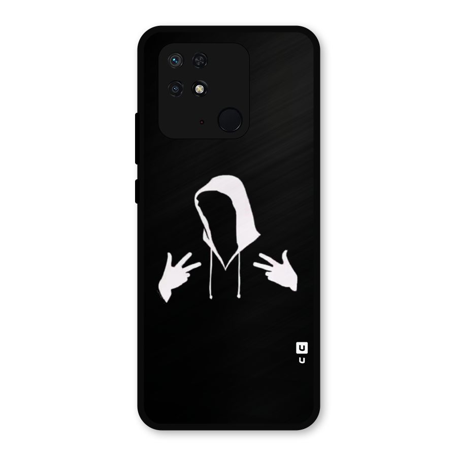 Cool Hoodie Silhouette Metal Back Case for Redmi 10 Power
