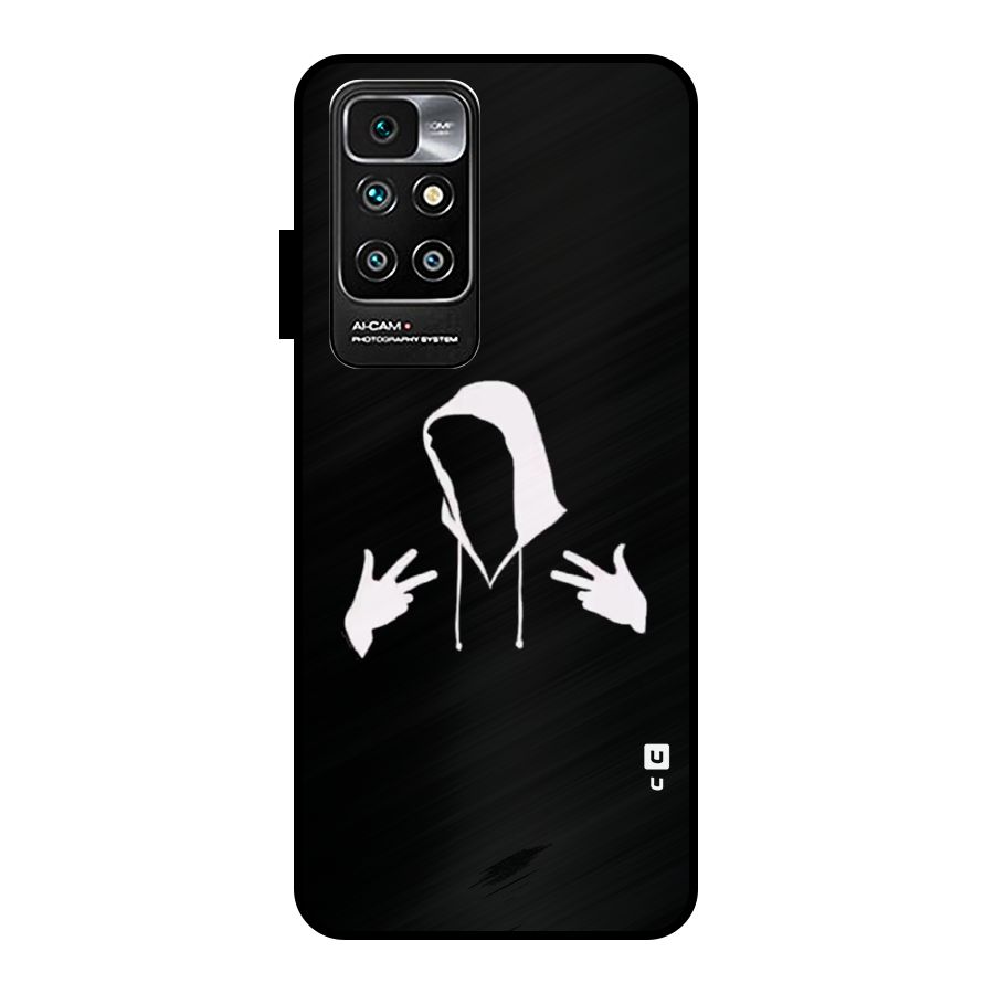 Cool Hoodie Silhouette Metal Back Case for Redmi 10 Prime