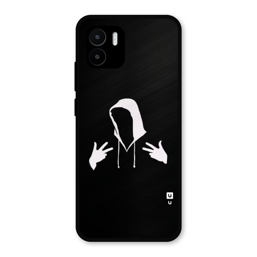 Cool Hoodie Silhouette Metal Back Case for Redmi A2