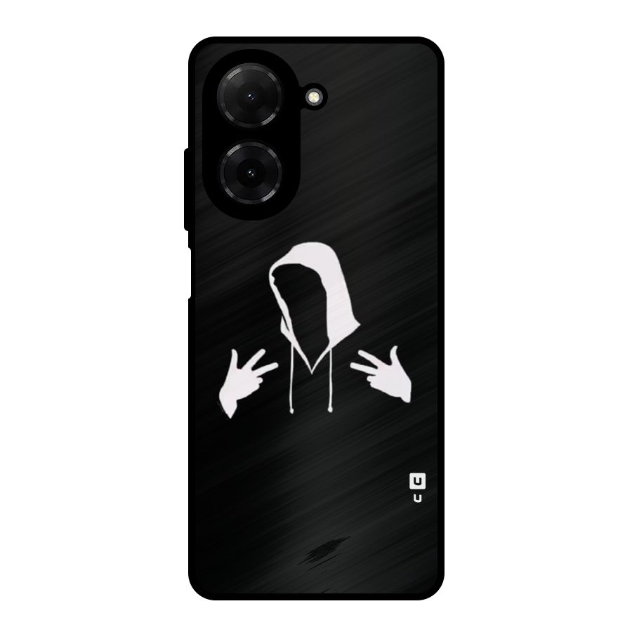 Cool Hoodie Silhouette Metal Back Case for Redmi A5 4G
