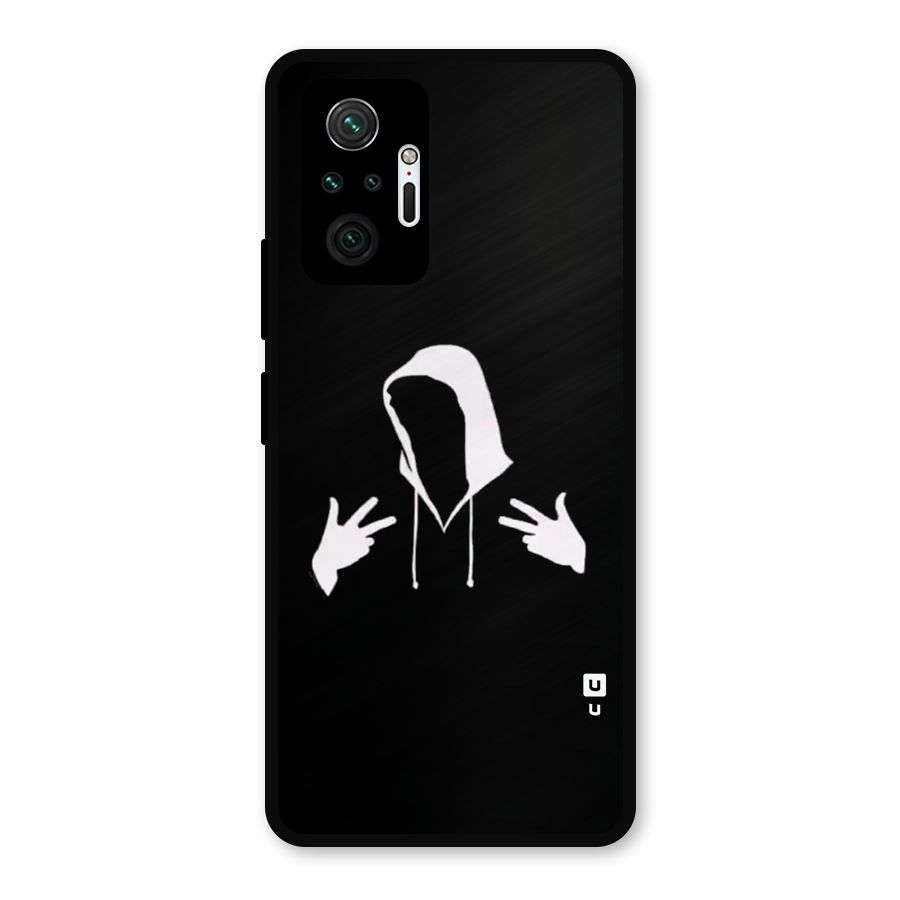 Cool Hoodie Silhouette Metal Back Case for Redmi Note 10 Pro Max