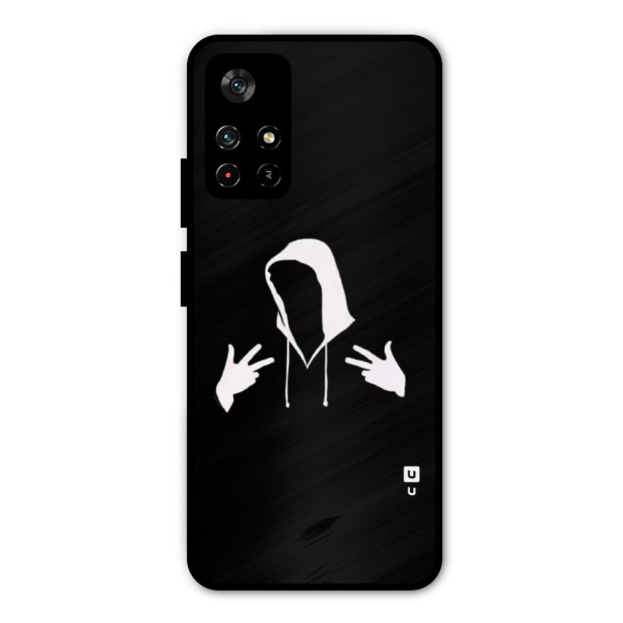 Cool Hoodie Silhouette Metal Back Case for Redmi Note 11T 5G