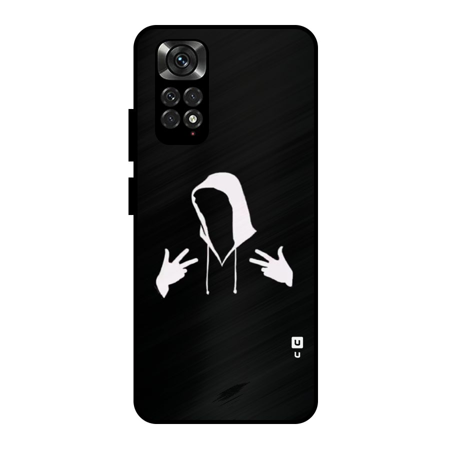 Cool Hoodie Silhouette Metal Back Case for Redmi Note 11 Pro Plus 5G
