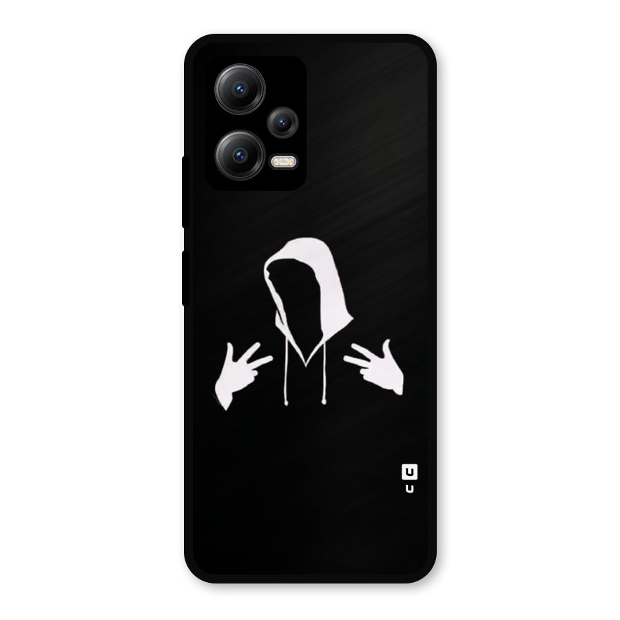 Cool Hoodie Silhouette Metal Back Case for Redmi Note 12 5G