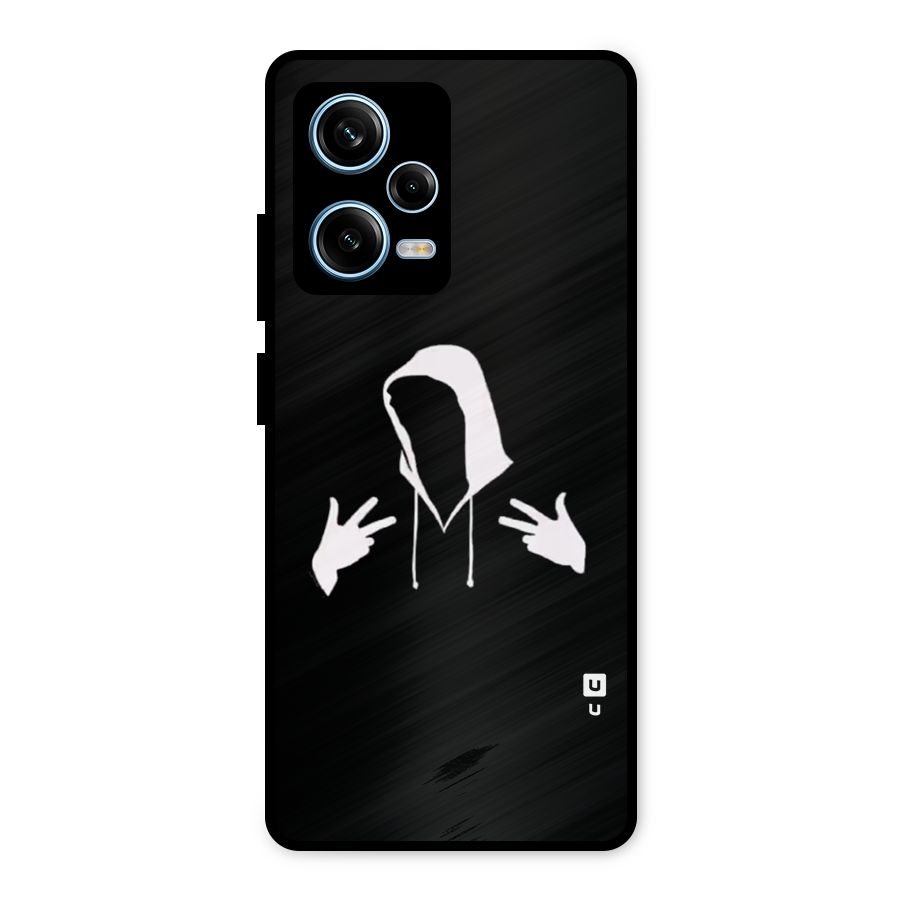 Cool Hoodie Silhouette Metal Back Case for Redmi Note 12 Pro