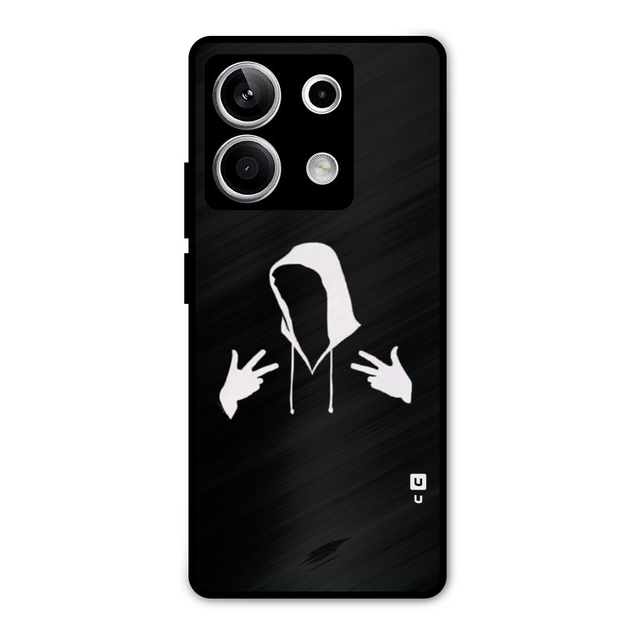 Cool Hoodie Silhouette Metal Back Case for Redmi Note 13 5G