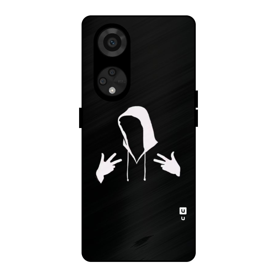 Cool Hoodie Silhouette Metal Back Case for Reno8 T 5G