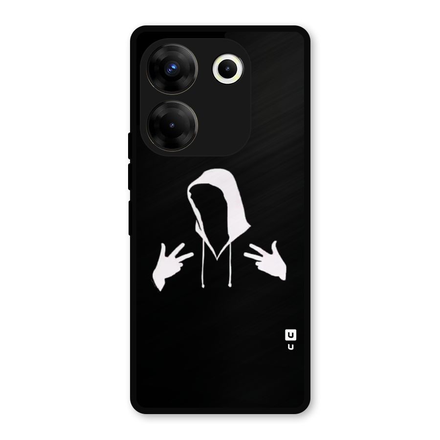 Cool Hoodie Silhouette Metal Back Case for Tecno Camon 20