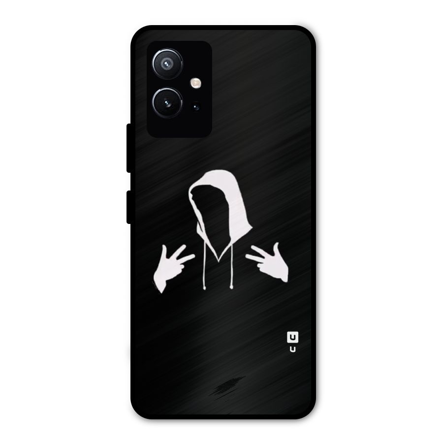 Cool Hoodie Silhouette Metal Back Case for Vivo T1 5G