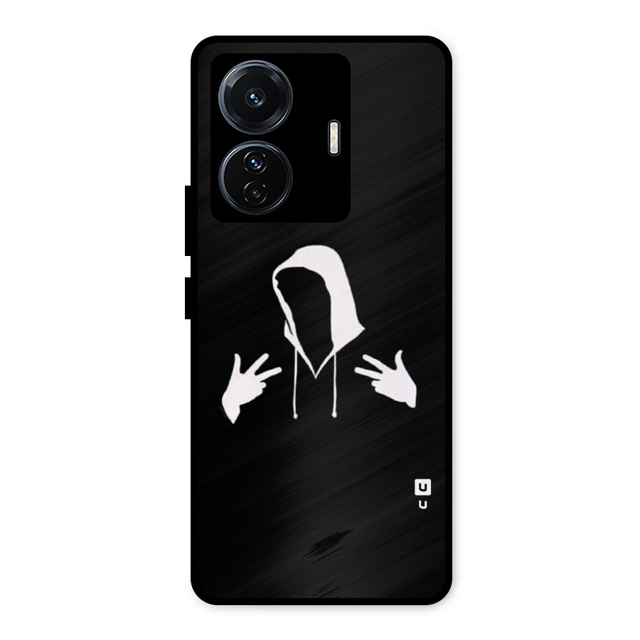 Cool Hoodie Silhouette Metal Back Case for Vivo T1 Pro