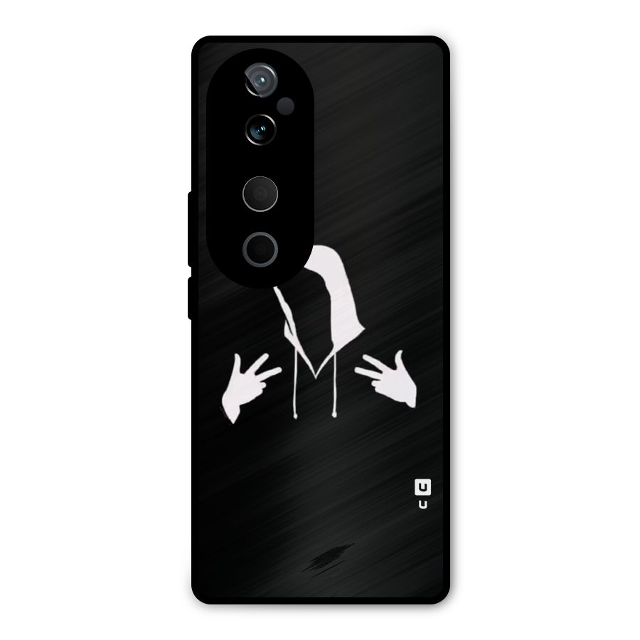Cool Hoodie Silhouette Metal Back Case for Vivo T3 Ultra