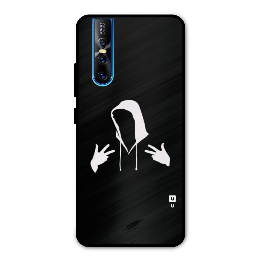 Cool Hoodie Silhouette Metal Back Case for Vivo V15 Pro