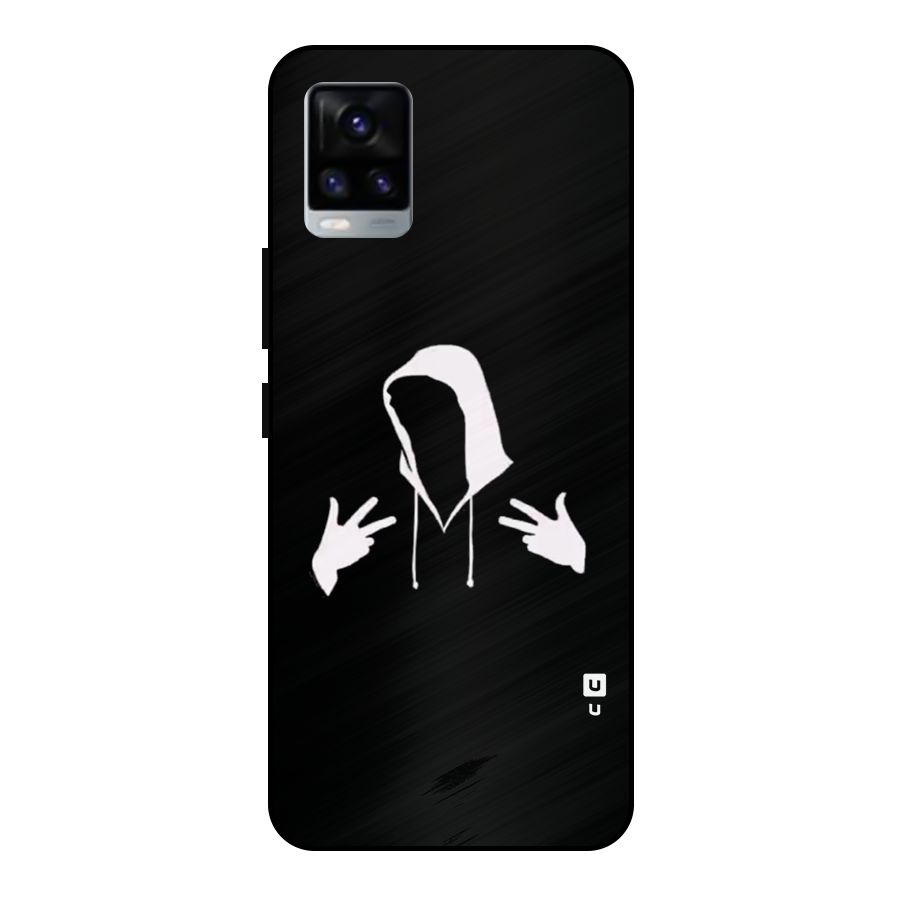 Cool Hoodie Silhouette Metal Back Case for Vivo V20 2021