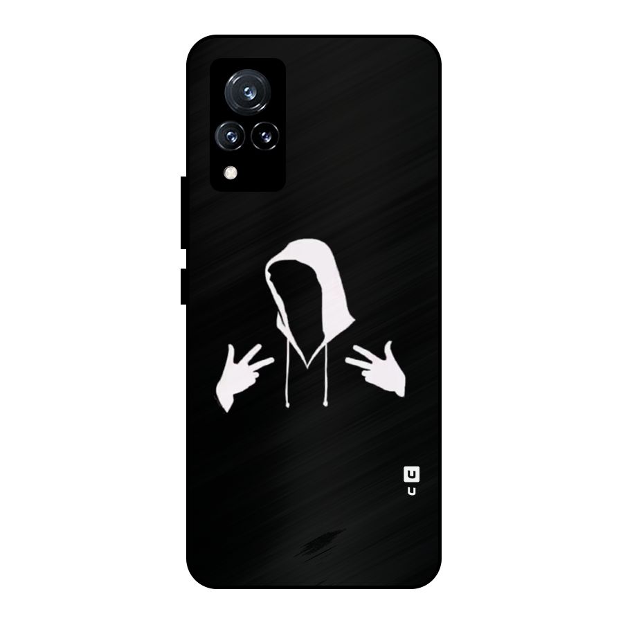 Cool Hoodie Silhouette Metal Back Case for Vivo V21 5G