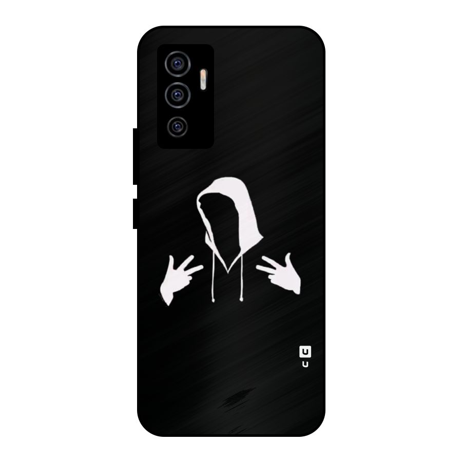 Cool Hoodie Silhouette Metal Back Case for Vivo V23e