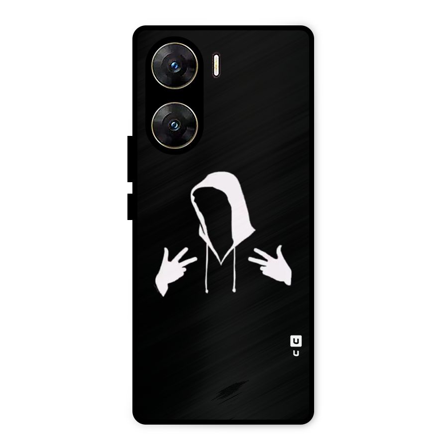 Cool Hoodie Silhouette Metal Back Case for Vivo V29e