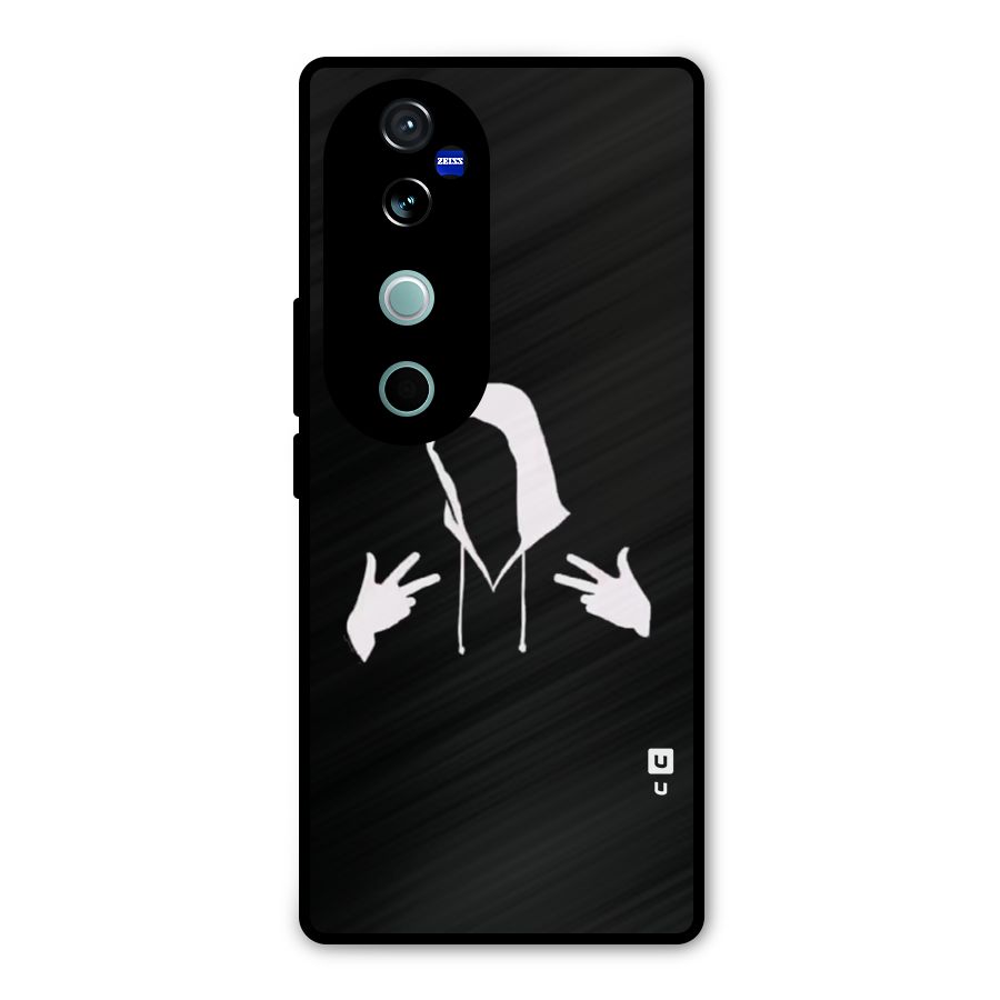 Cool Hoodie Silhouette Metal Back Case for Vivo V40
