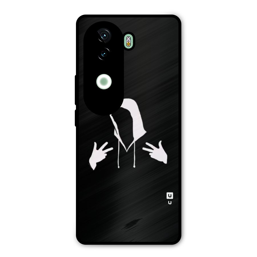 Cool Hoodie Silhouette Metal Back Case for Vivo V40e
