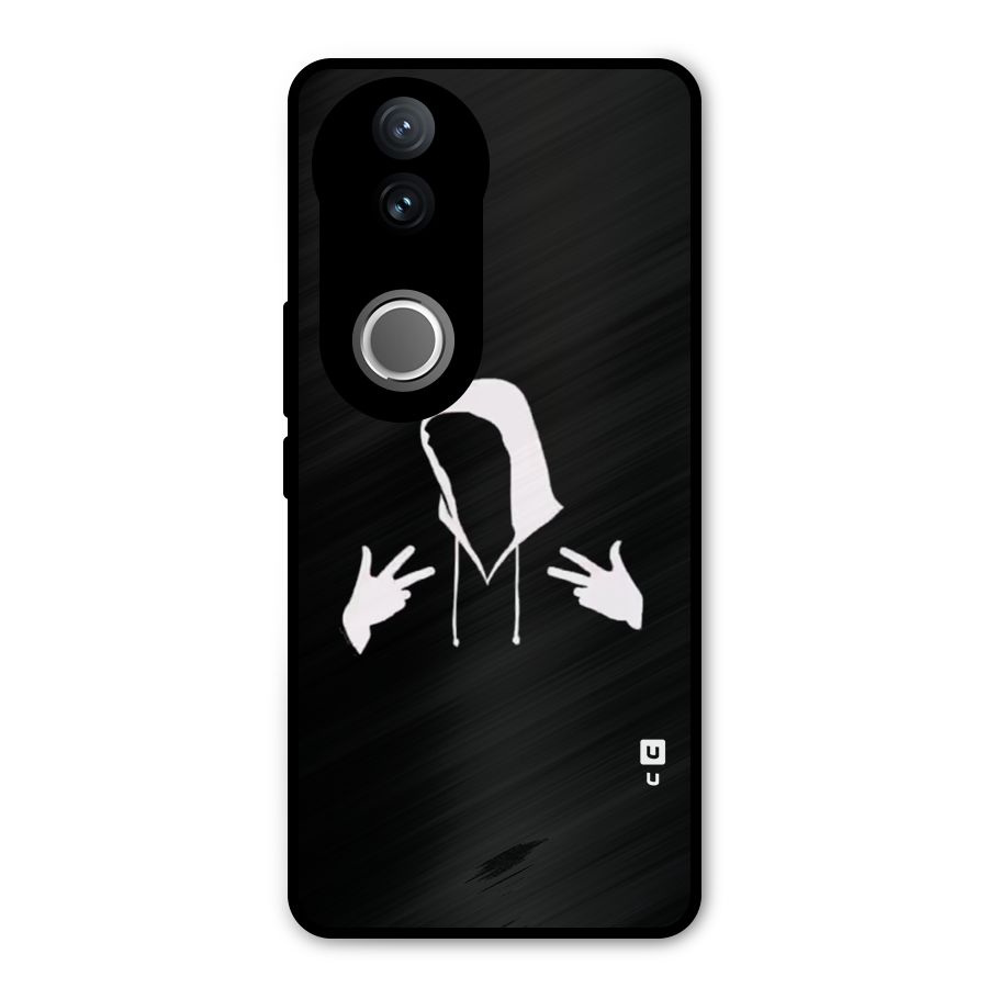 Cool Hoodie Silhouette Metal Back Case for Vivo V50e