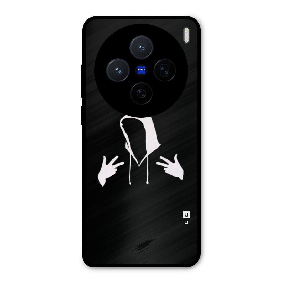 Cool Hoodie Silhouette Metal Back Case for Vivo X200