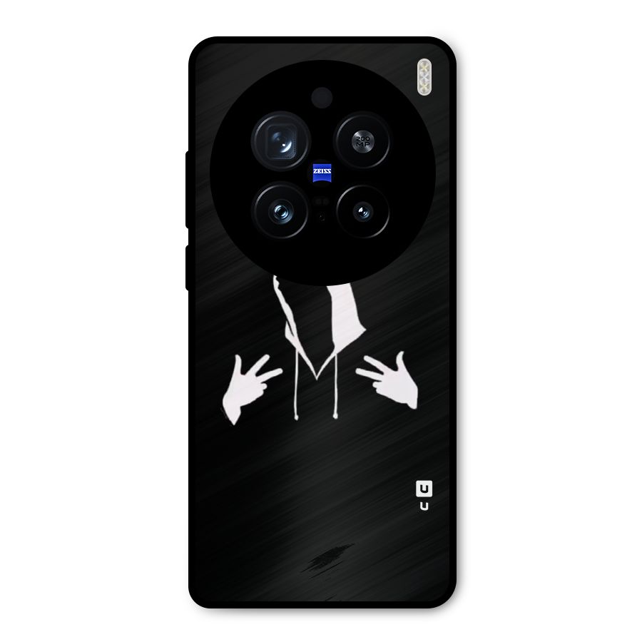 Cool Hoodie Silhouette Metal Back Case for Vivo X200 Pro