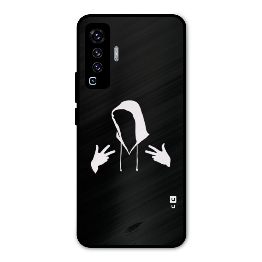 Cool Hoodie Silhouette Metal Back Case for Vivo X50