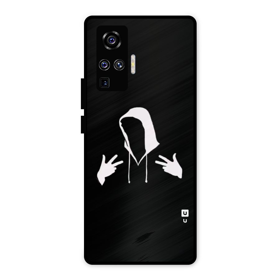 Cool Hoodie Silhouette Metal Back Case for Vivo X50 Pro