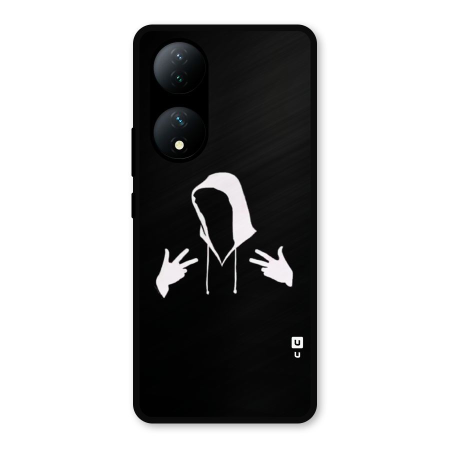 Cool Hoodie Silhouette Metal Back Case for Vivo Y100a
