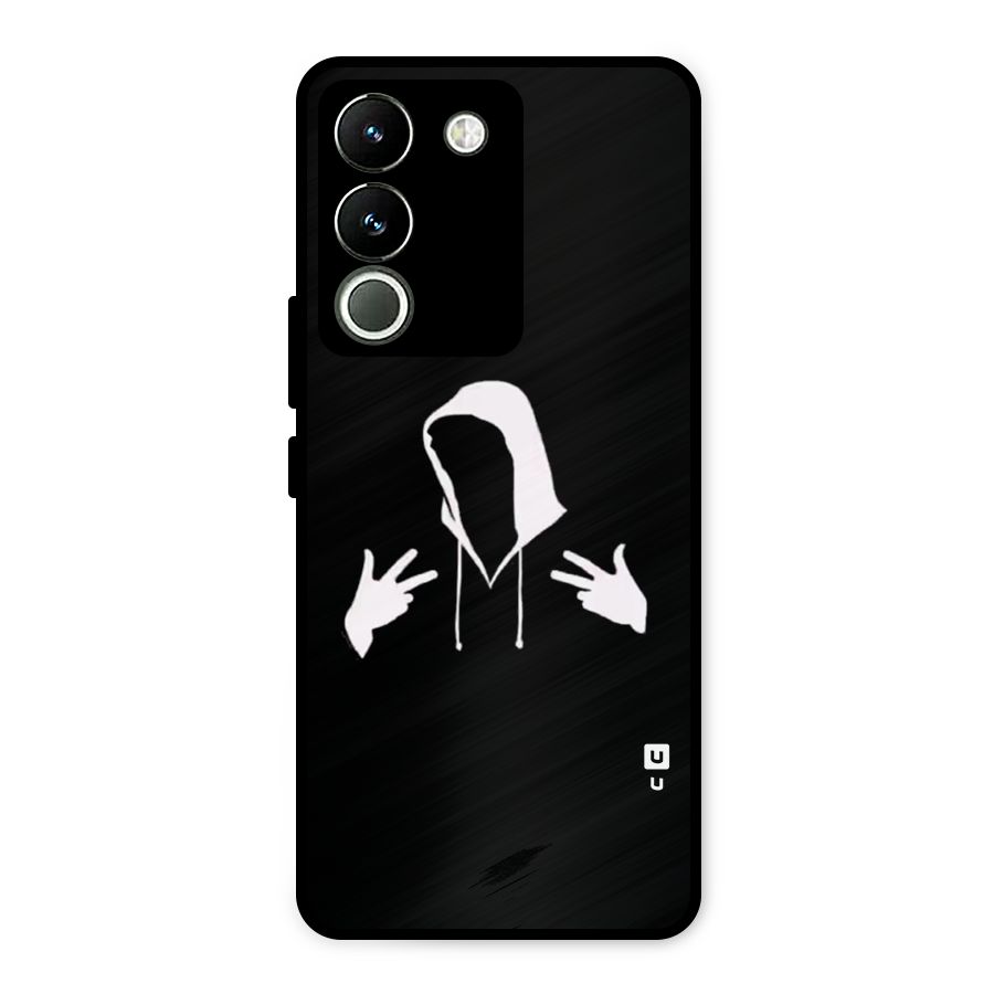 Cool Hoodie Silhouette Metal Back Case for Vivo Y200