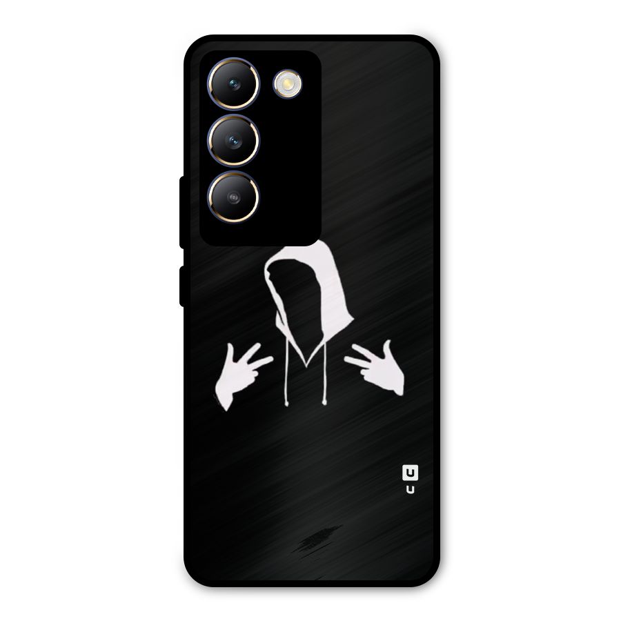 Cool Hoodie Silhouette Metal Back Case for Vivo Y200e