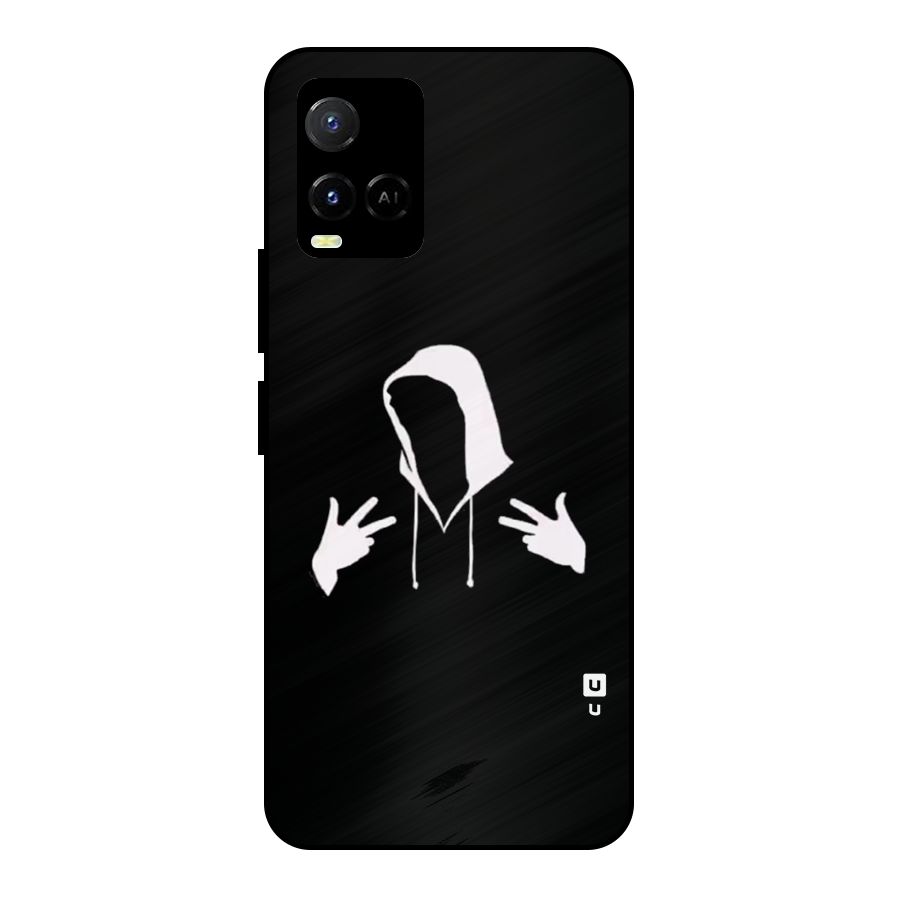 Cool Hoodie Silhouette Metal Back Case for Vivo Y21