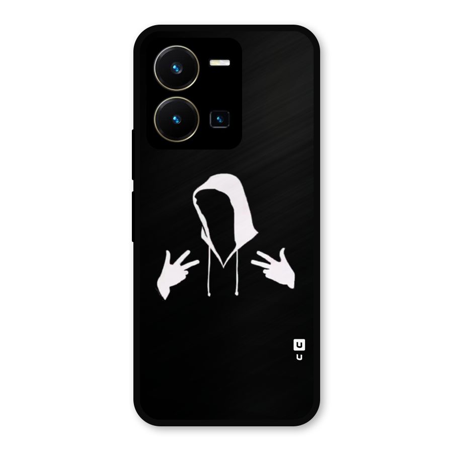 Cool Hoodie Silhouette Metal Back Case for Vivo Y35