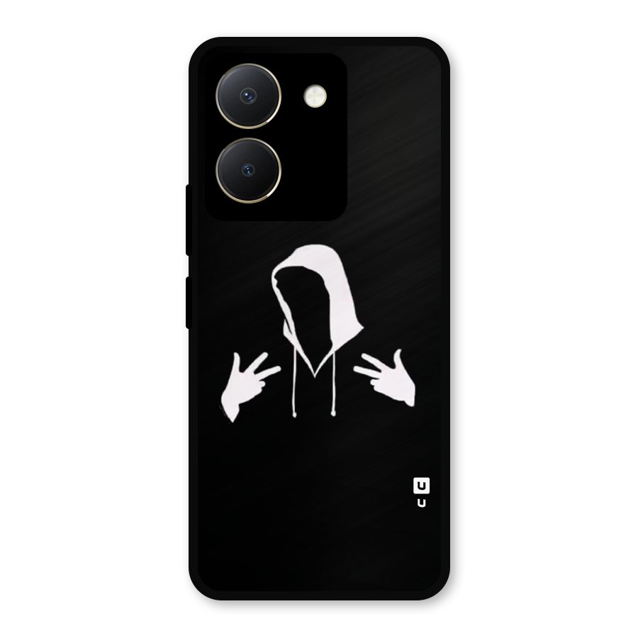 Cool Hoodie Silhouette Metal Back Case for Vivo Y36